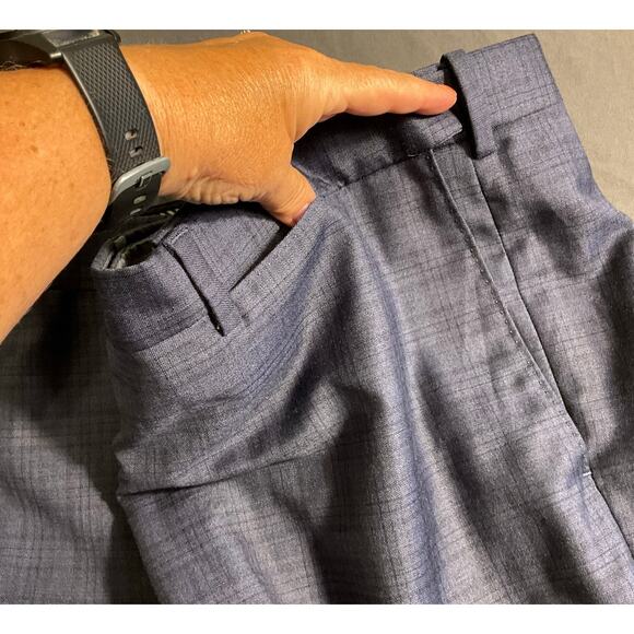 J.Hilburn Men's Adjustable Waist 100% Wool Dress Pants Blue Plaid - Picture 6 of 13